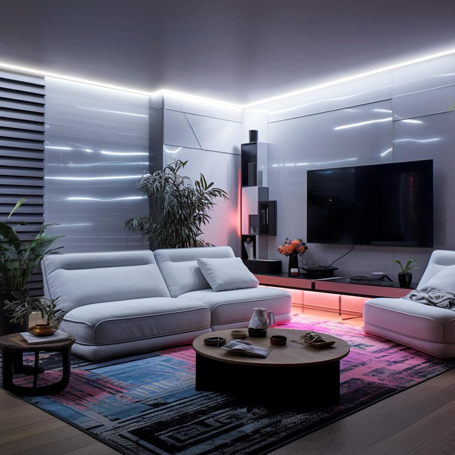 Cold White 50&prime; 480leds/m COB LED Strip Lights Waterproof IP68 110V Flexible Home