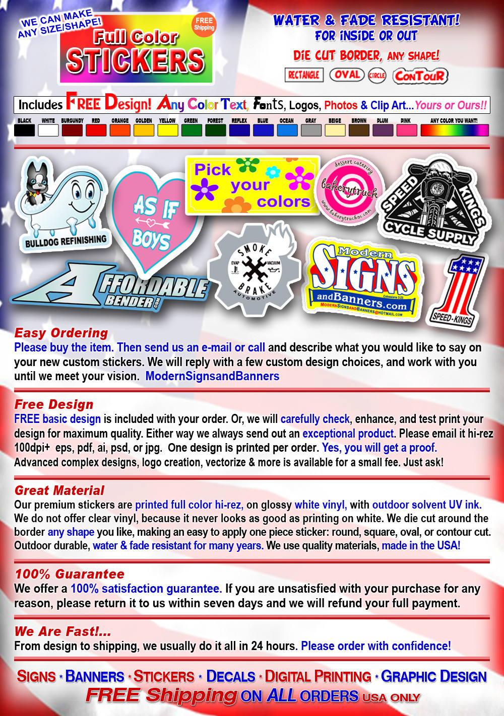 200 2×3 Custom Printed Full Color Vinyl Stickers Decals Company Product Labels