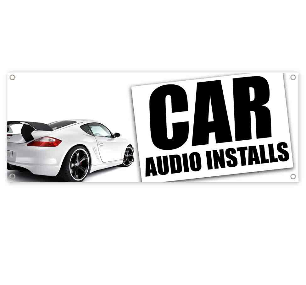 CAR AUDIO INSTALLS Advertising Vinyl Banner Flag Sign Many Sizes SPEAKERS