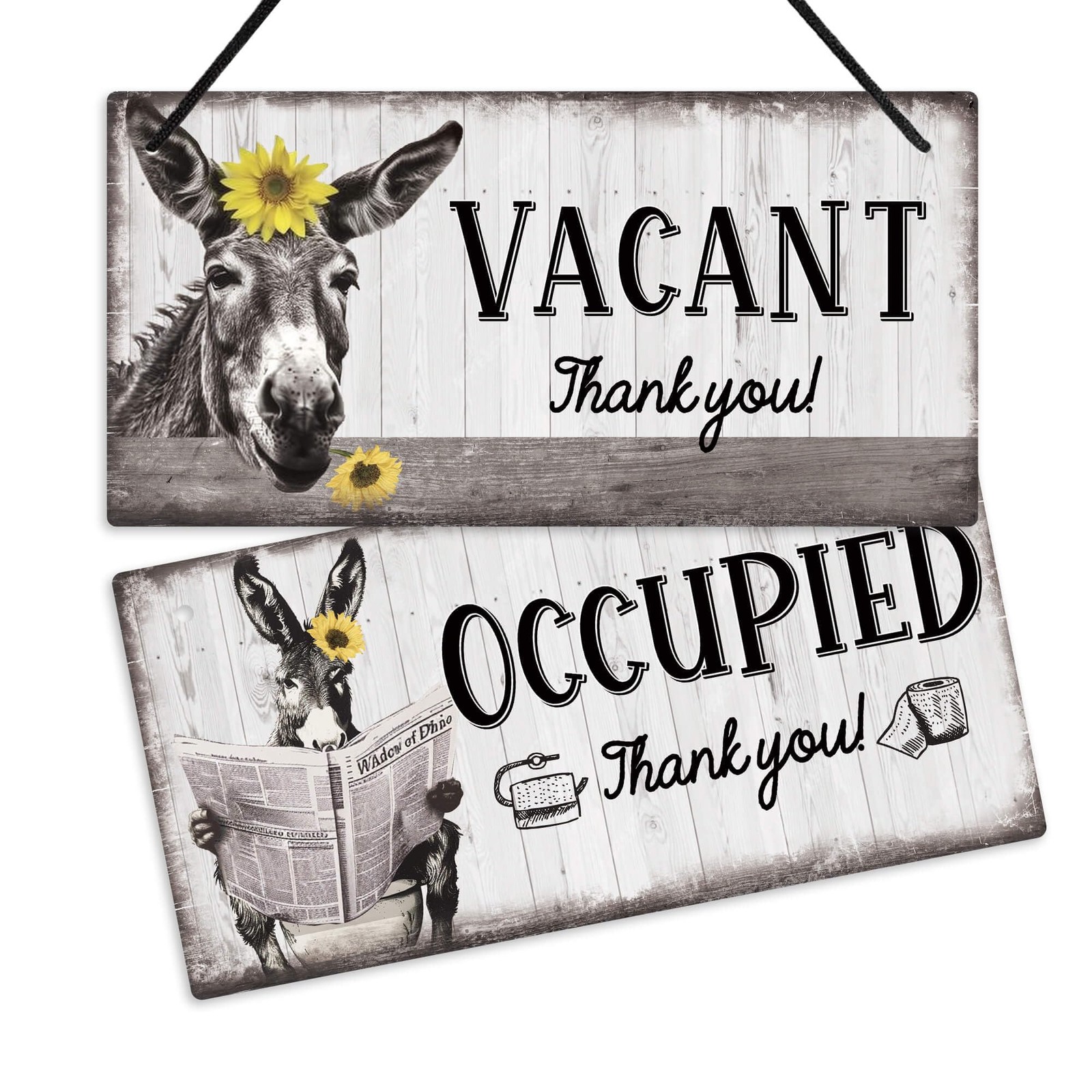 Vacant Occupied Sign Occupied Sign for Bathroom Door Double Sided Hanger Plaq…