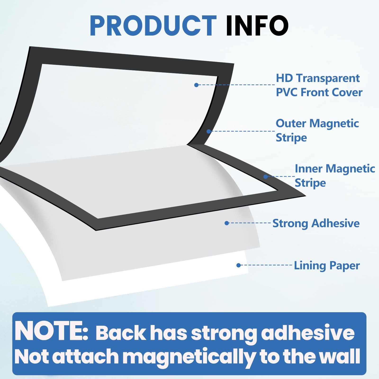 NUITPY 25 Pack Magnetic Sign Holder, 8.5in x 11in x 11in-25Pack, Black