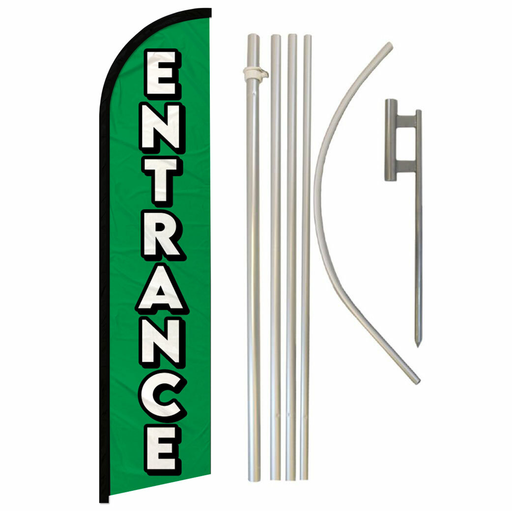 Entrance Full Curve Windless Swooper Flag & Pole Kit Event Sign