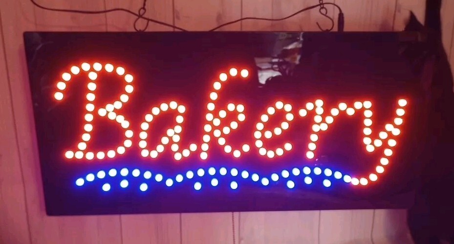 LED Bakery Window Sign Open Sign Store Sign Business Sign ~ 3 Mode ~ TWC