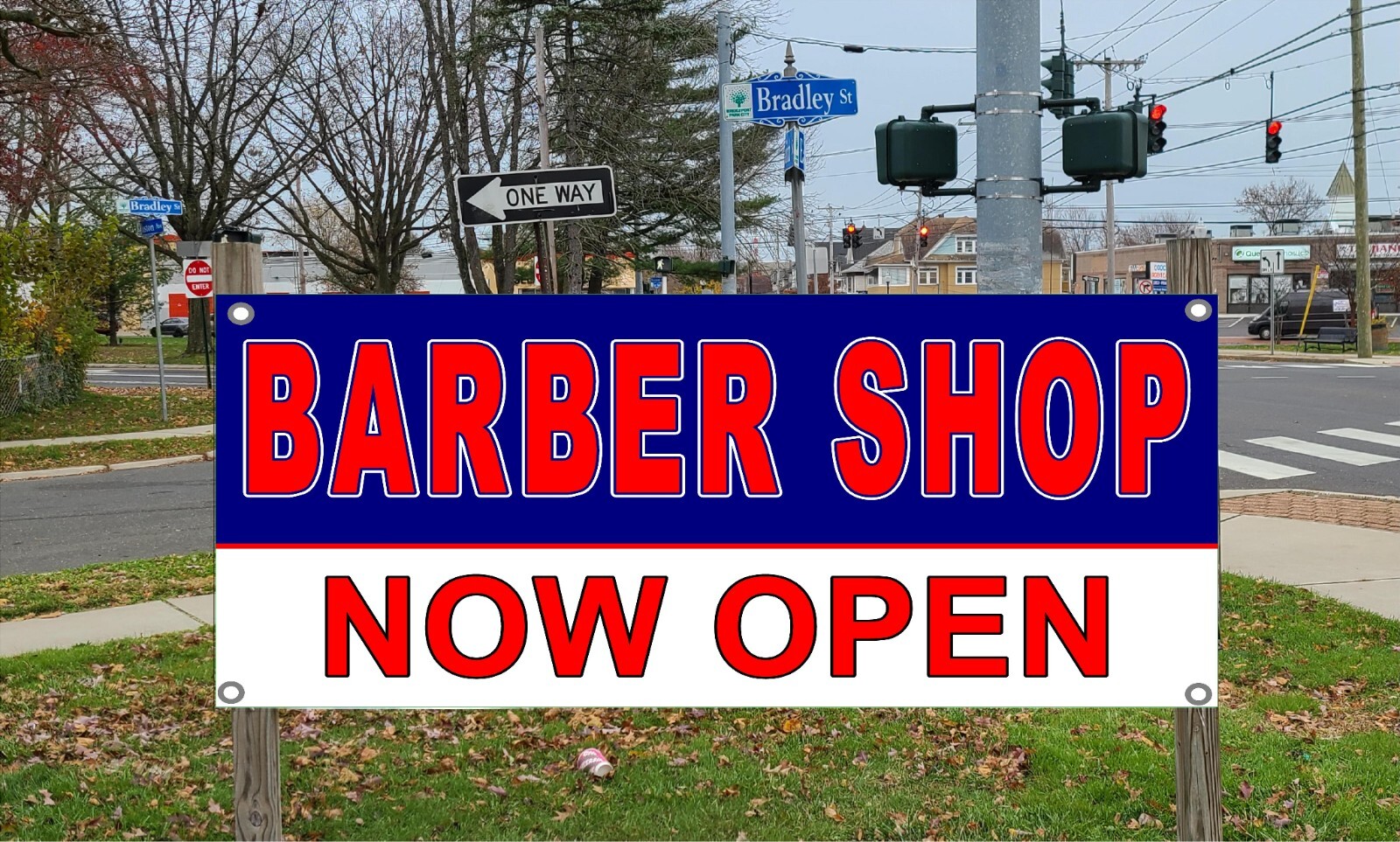 Barber Shop Now Open Vinyl Banner sign Many sizes available