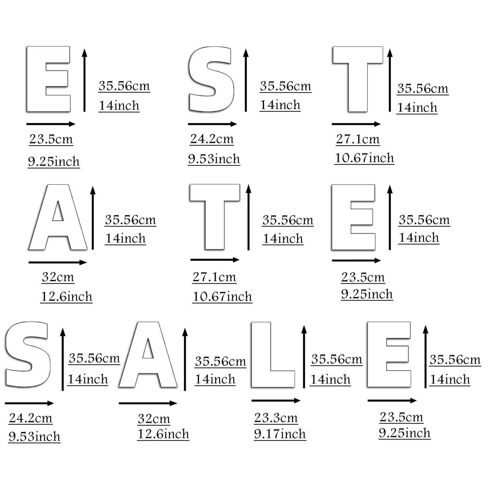 10Pcs ESTATE SALE Signs, 14&Prime; x 13&Prime; ，White Corrugated Plastic Board Outdoo