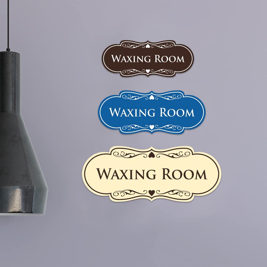 Designer Waxing Room Sign Black Gold Small 1 Pack Wall Decor Safety Sign