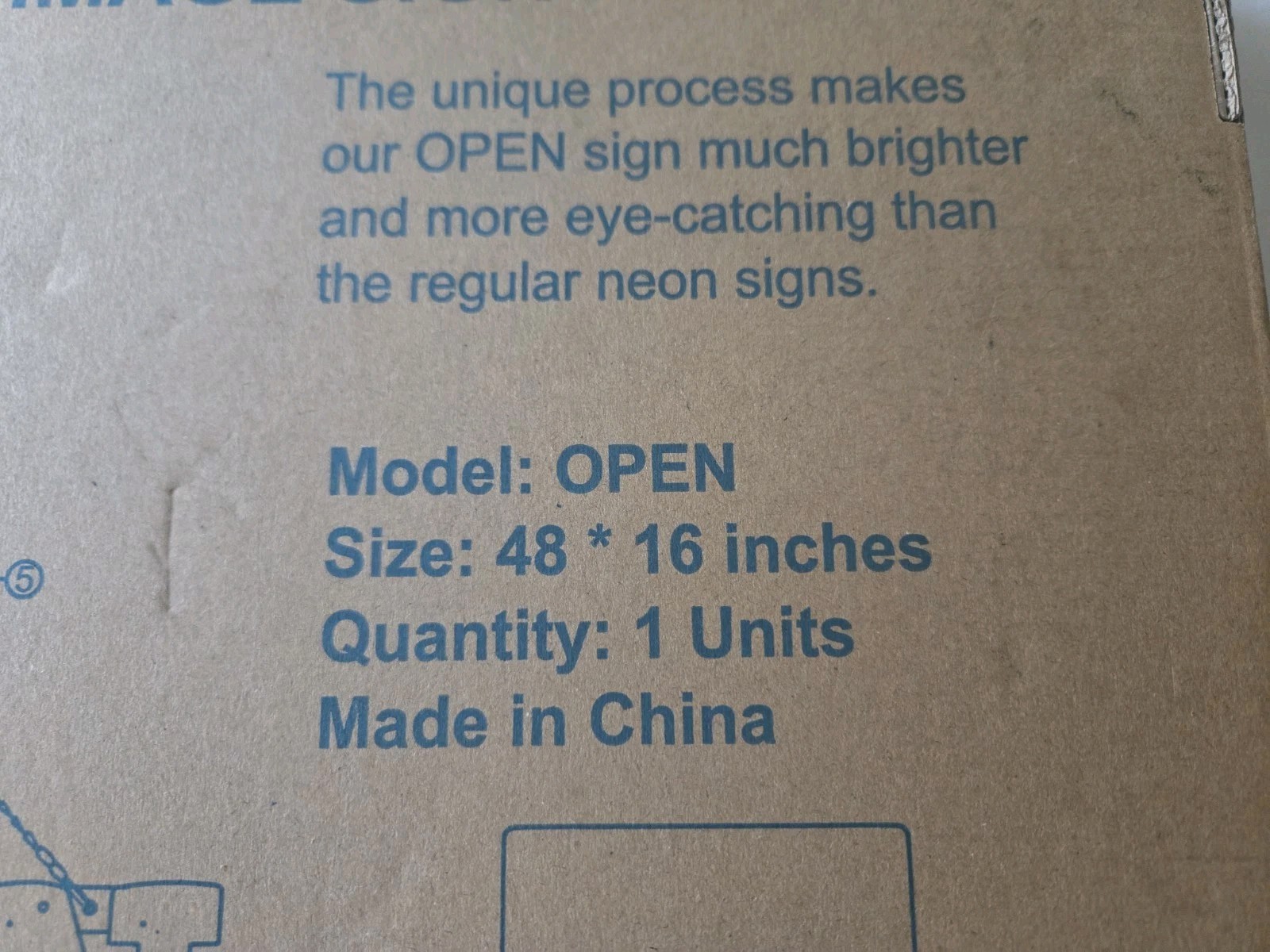 48&Prime;X 16&Prime; Large LED Open Sign with Remote Control High Bright Visibility Business