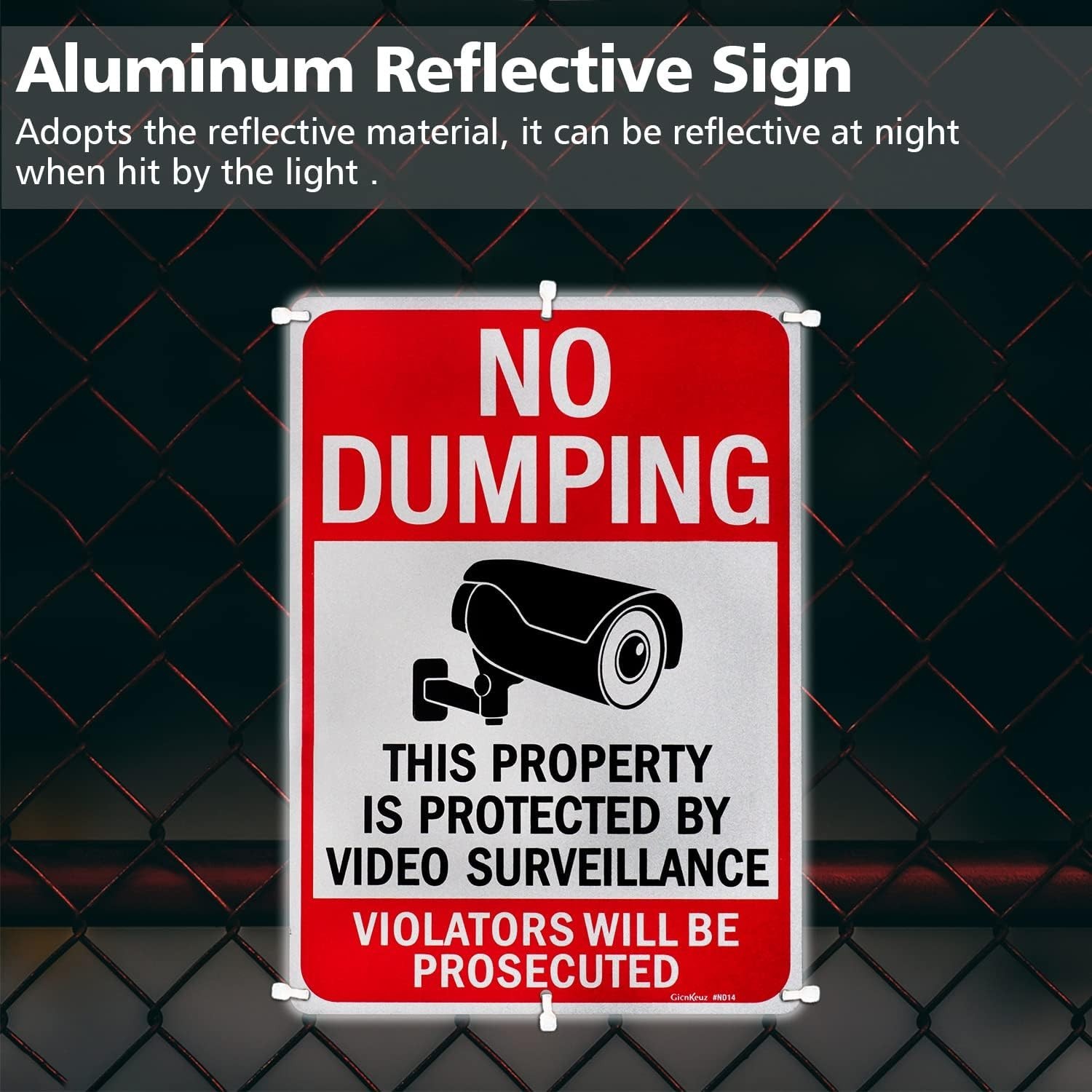 Reflective Aluminum Surveillance Signs