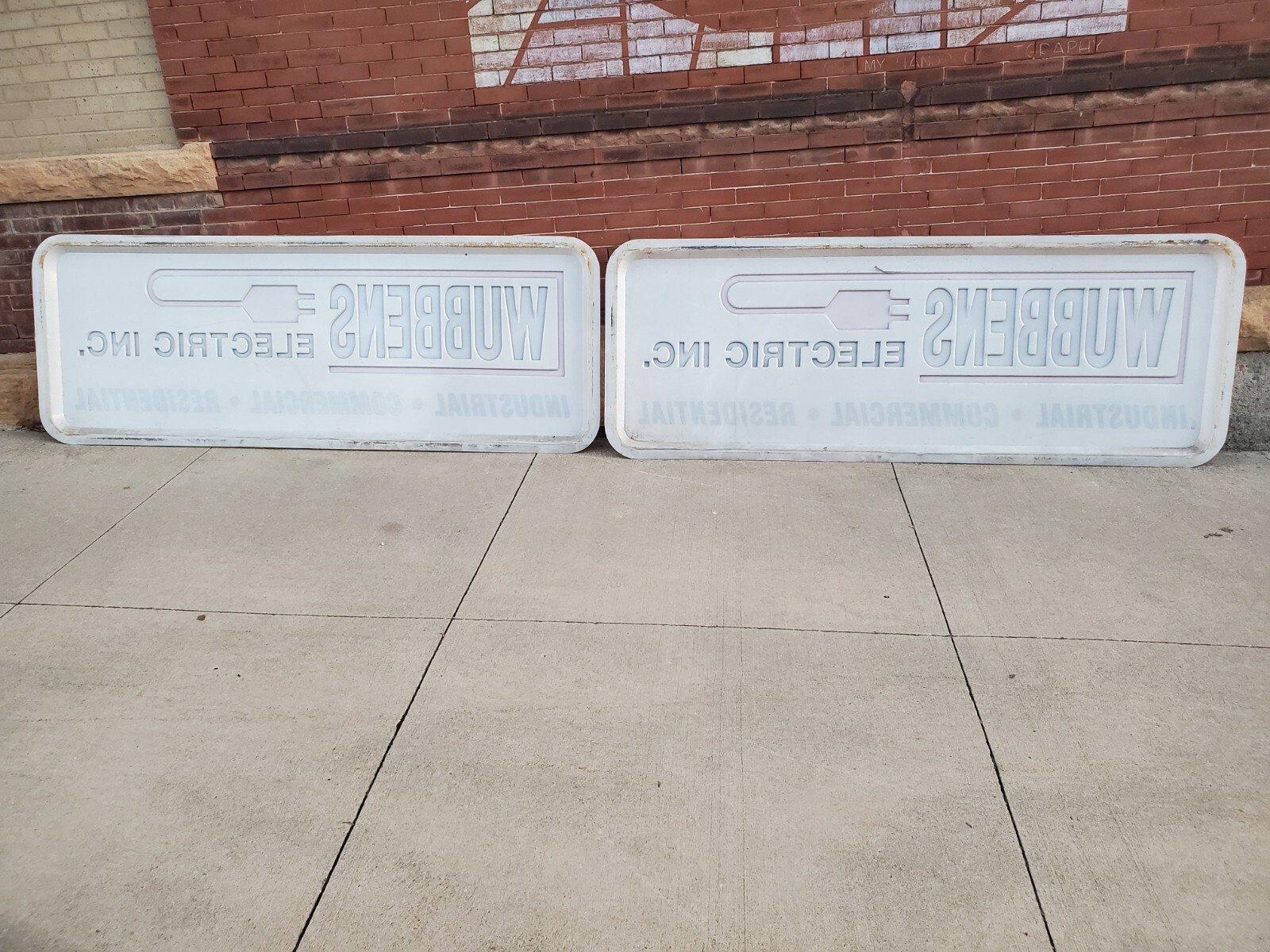 2 sides 97&Prime; plastic sign wubbens electric inc industrial commercial residential