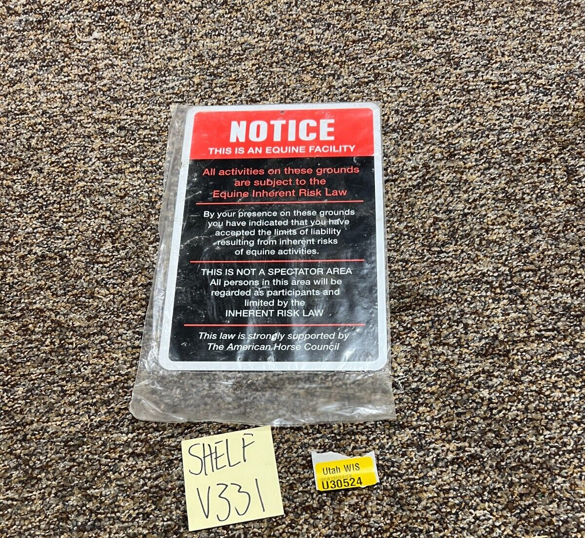 (QTY 4) StickerPirate 12x8Notice This Is an Equine Facility Aluminum Sign NS407