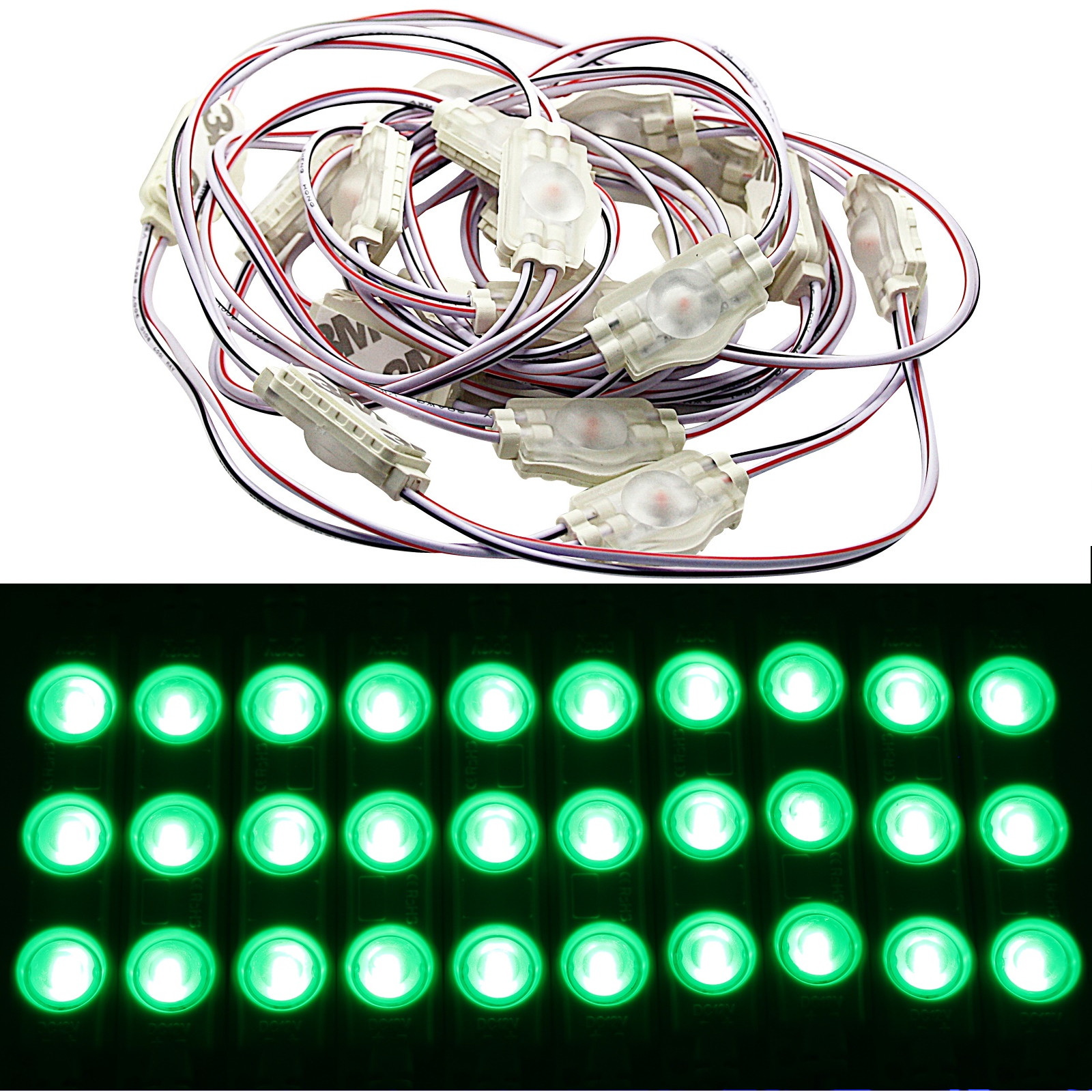 20X LED 1X Chain Module Green 12V Waterproof Werbetechnik Ad Lighting IP65