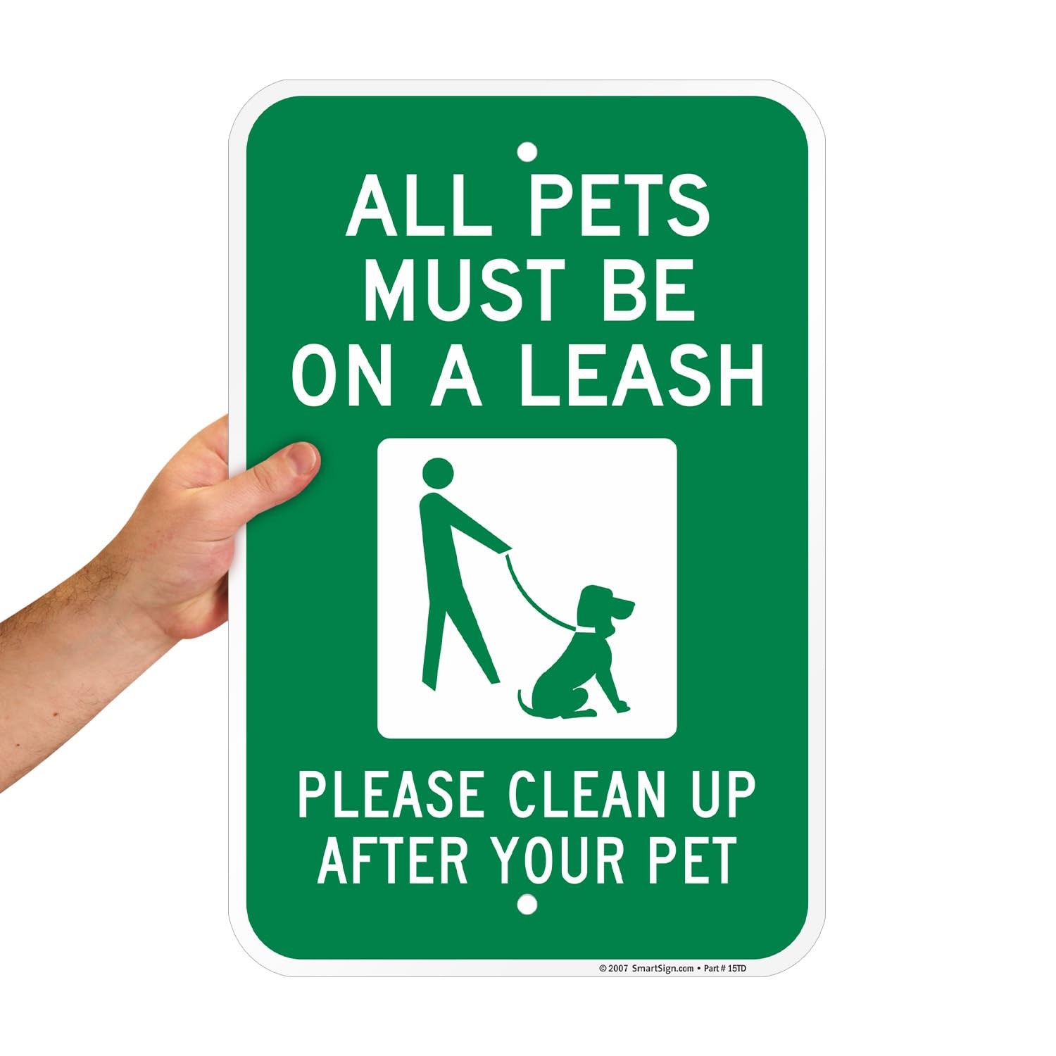 All Pets Must Be On A Leash Aluminum Safety Warning Sign Guard Board 12×18 In