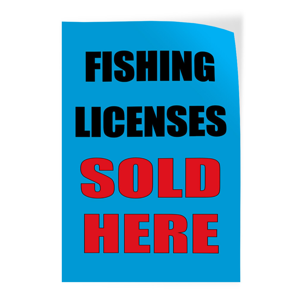 Door Decals Vertical Vinyl Stickers Fishing Licenses Sold Here Industrial Vinyl