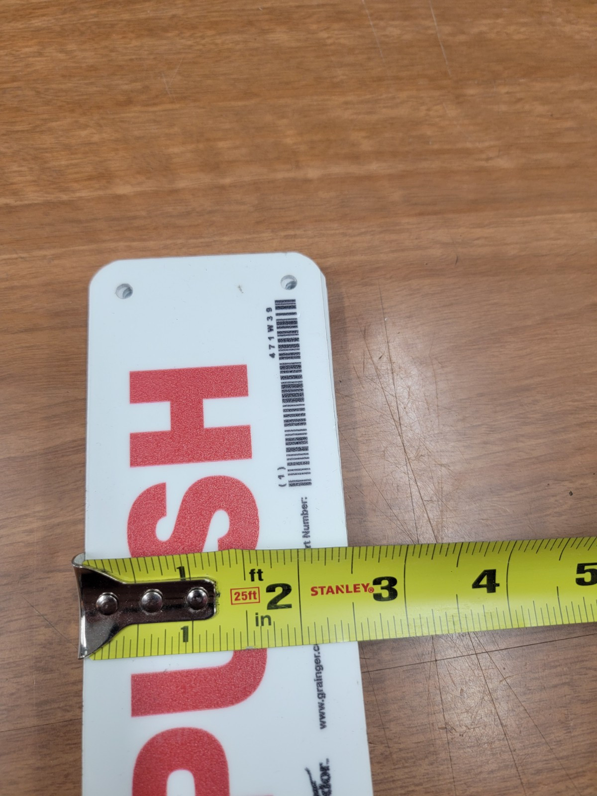 Condor 471W39 Safety Sign, 2-1/2&Prime; H, 7 In W, Horizontal Rec, English, RA. 2pk