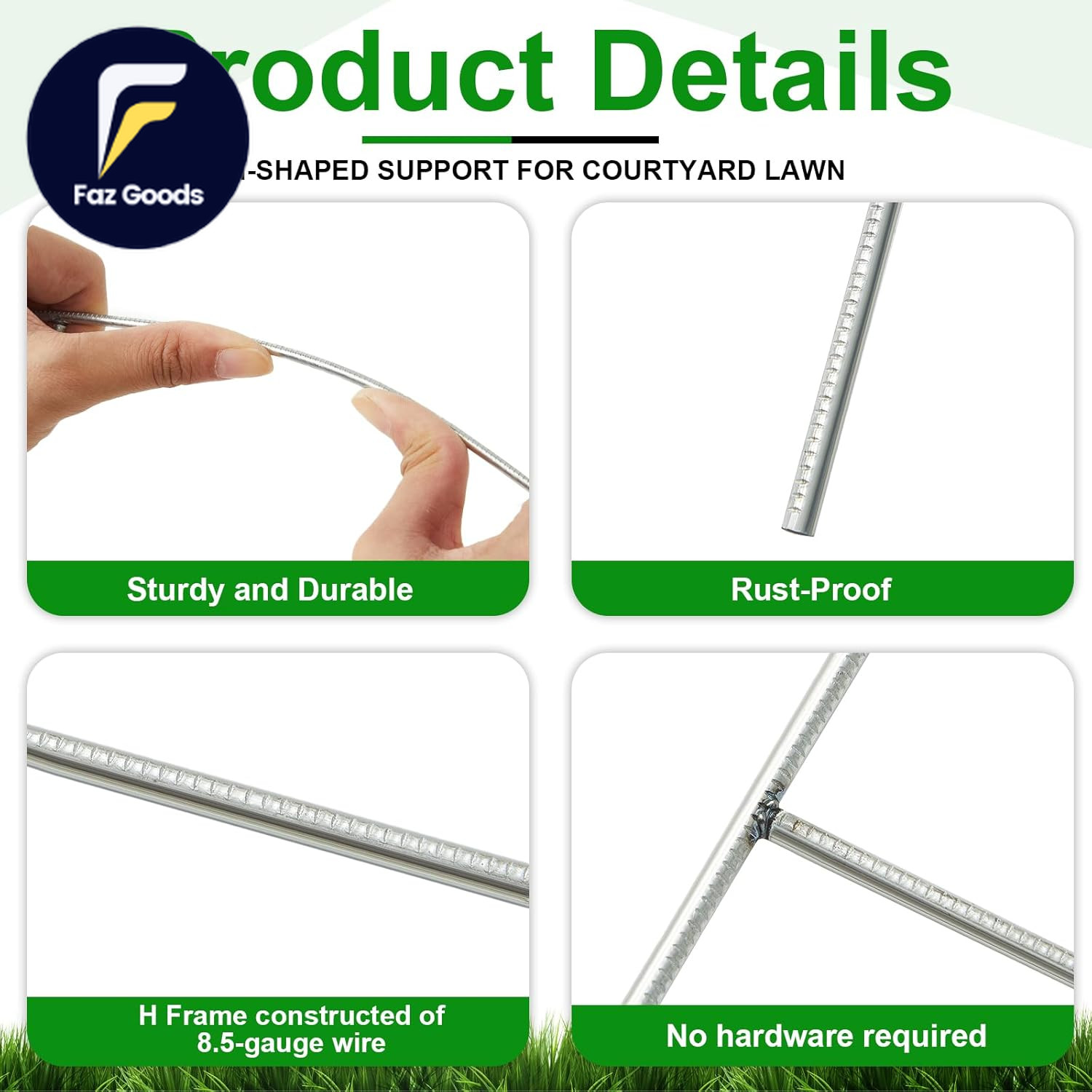 100 Pcs Yard Sign Stakes Metal 15&Prime;X10&Prime; H Frame Wire Stakes Metal Yard Stakes Use