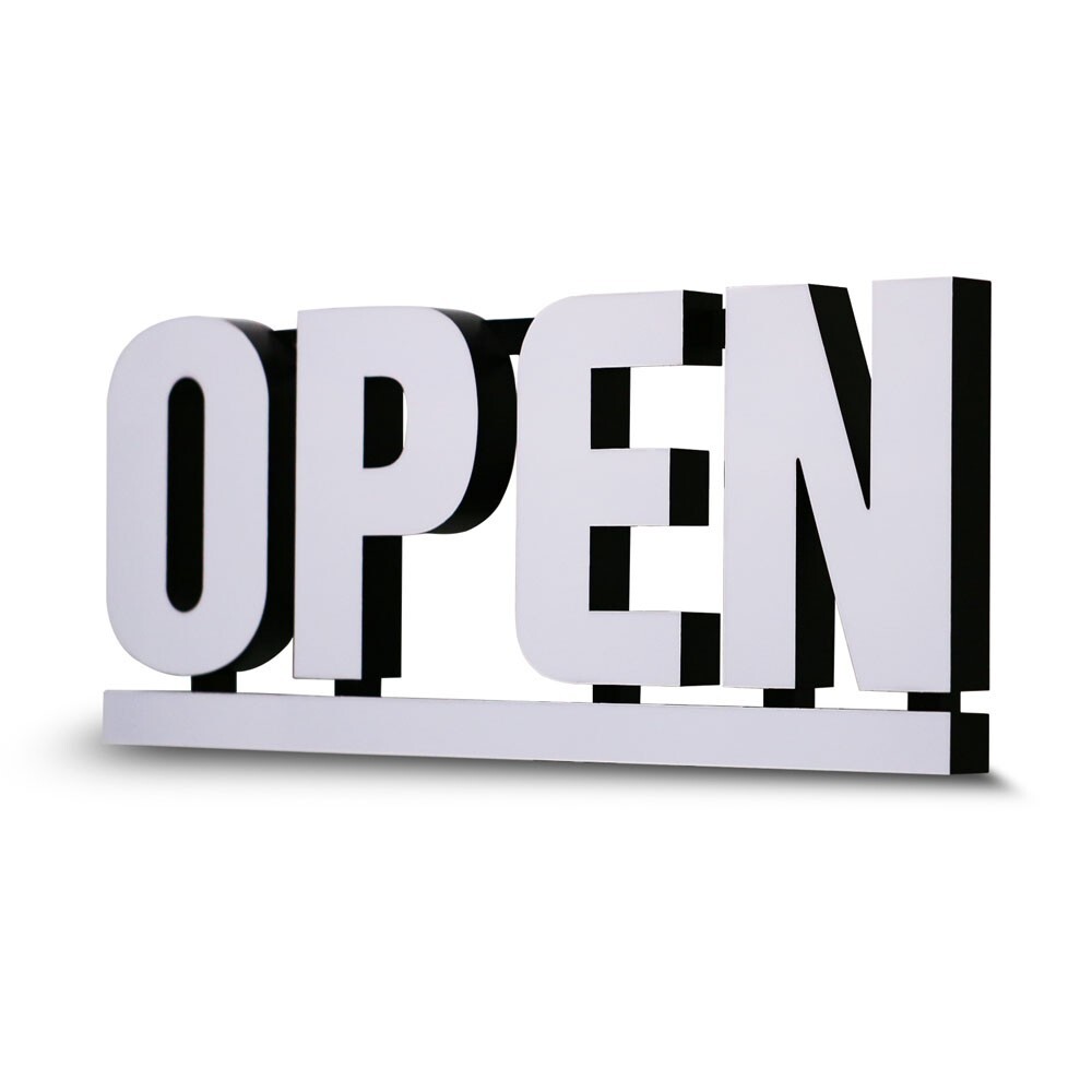 LED Open Sign RGB Underline 30×12 Bright White Frosted Lens Advertising Retail