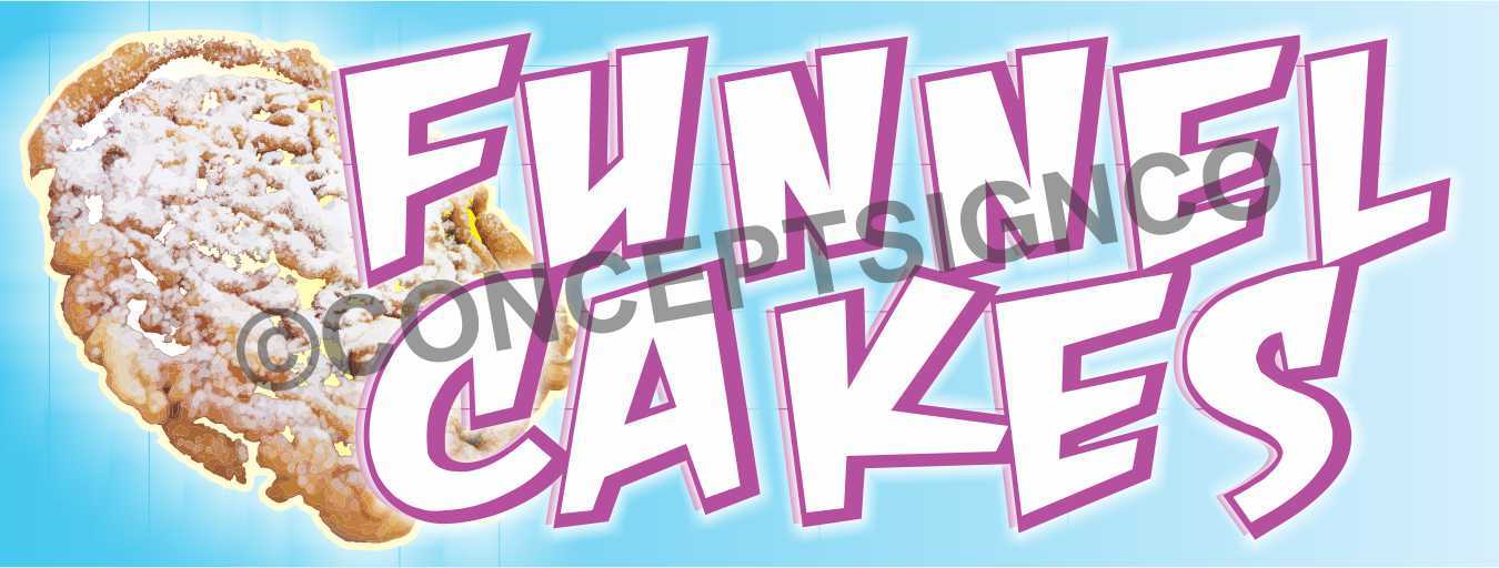 2&rsquo;X5&prime; FUNNEL CAKES BANNER Outdoor Sign Carnival Fair Fest Concession Stand Cake