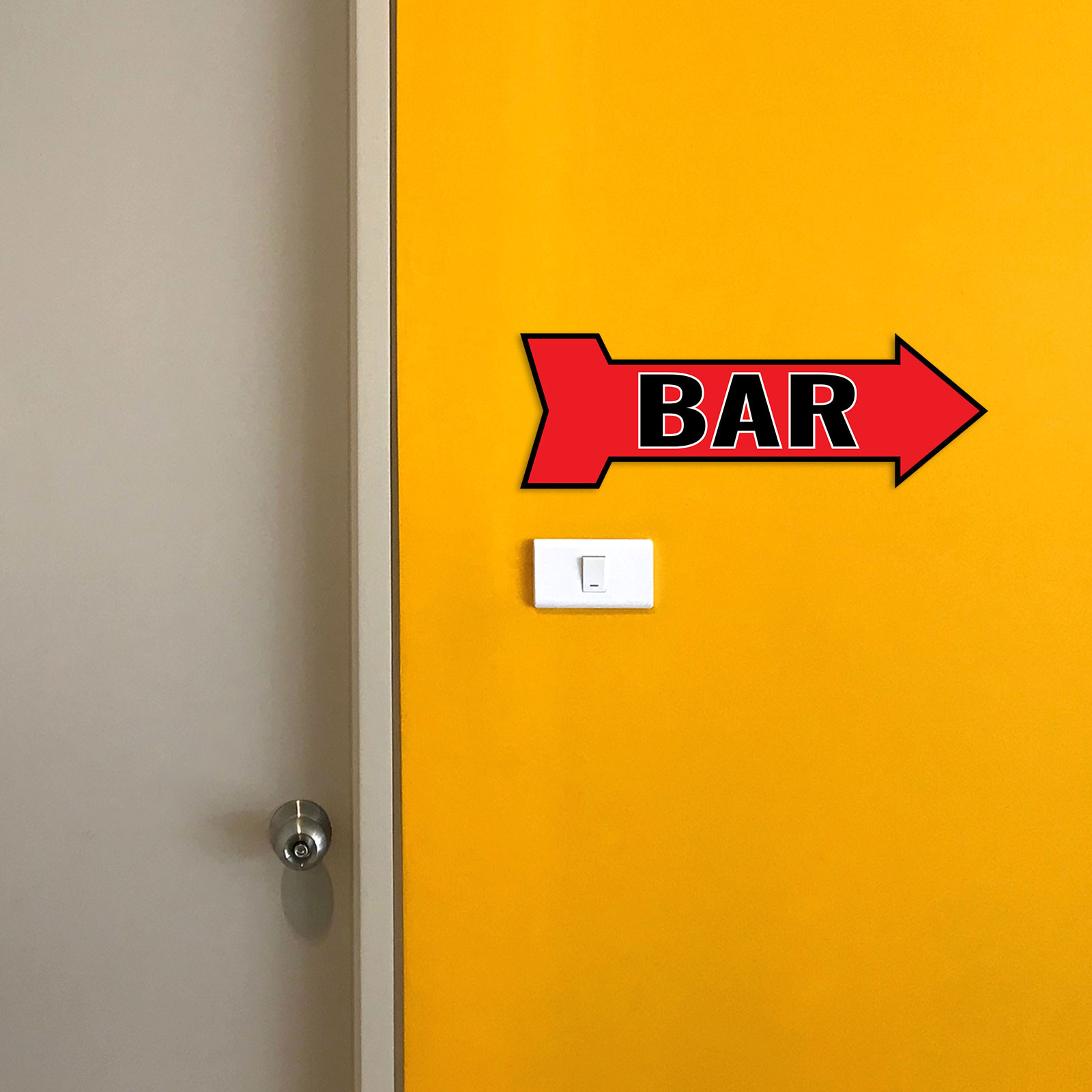 Arrow Shape Bar 12×4&Prime; Wall or Door Sign | Funny Home Decor | Shop Décor