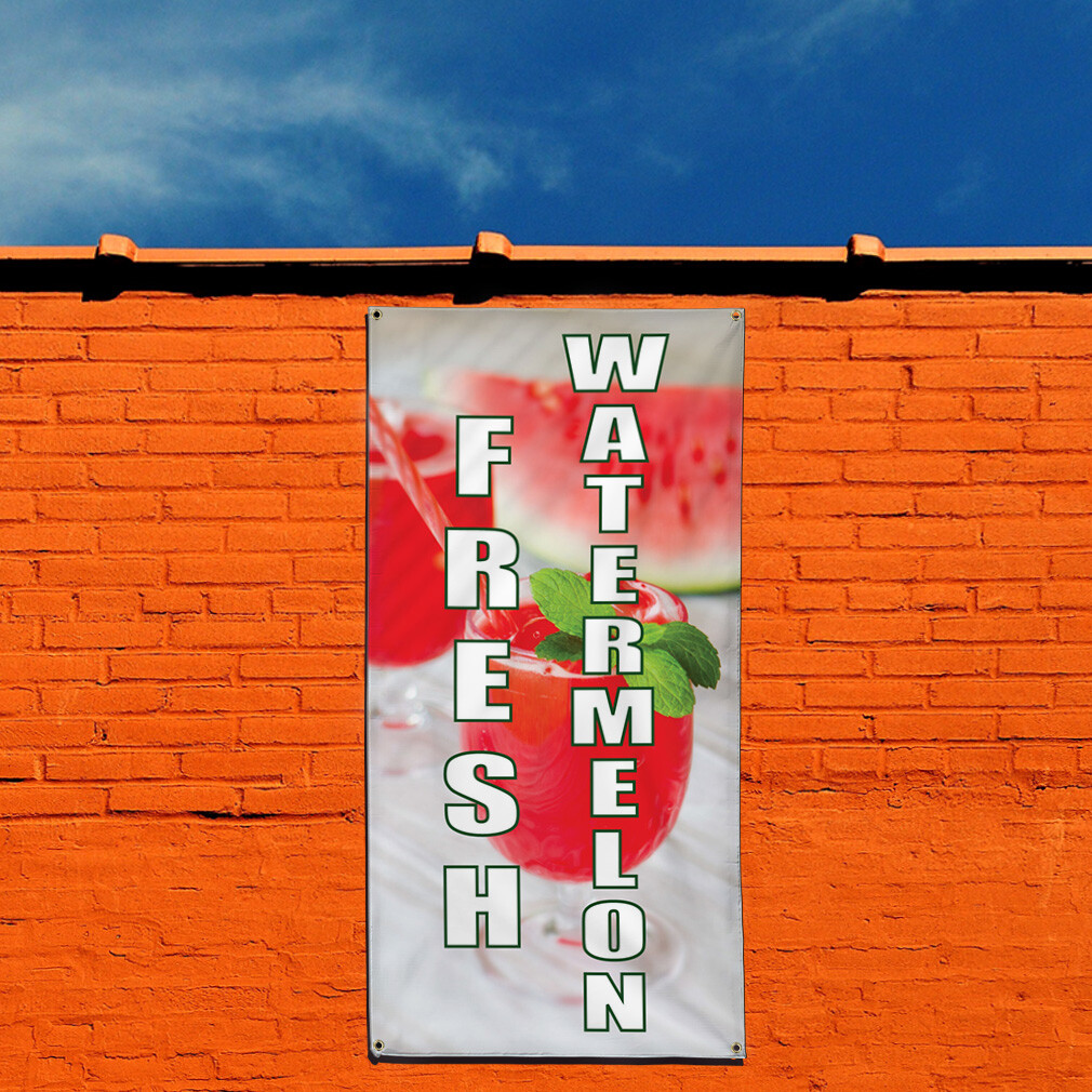 Vertical Vinyl Banner Multiple Sizes Fresh Watermelon Restaurant and Food