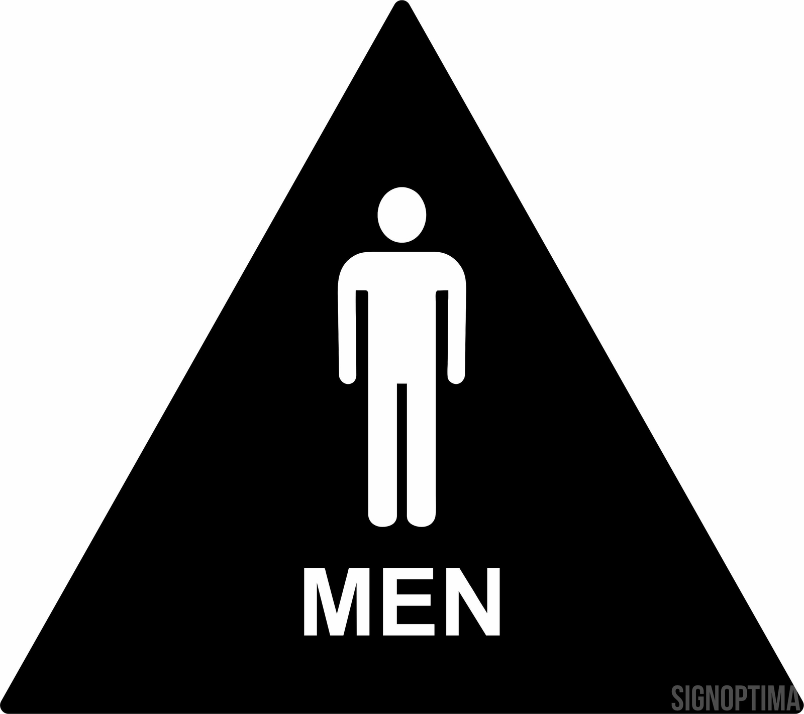 SignOptima™️ ADA Compliant Men&rsquo;s Geometric Triangle Restroom Door Sign
