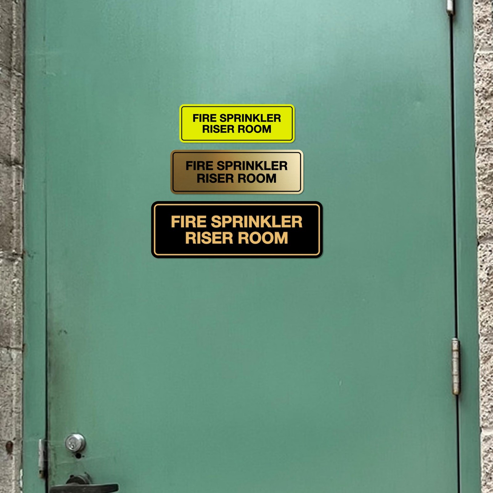Standard Fire Sprinkler Riser Room Sign Large Red 14×10 Inch Metal Decor