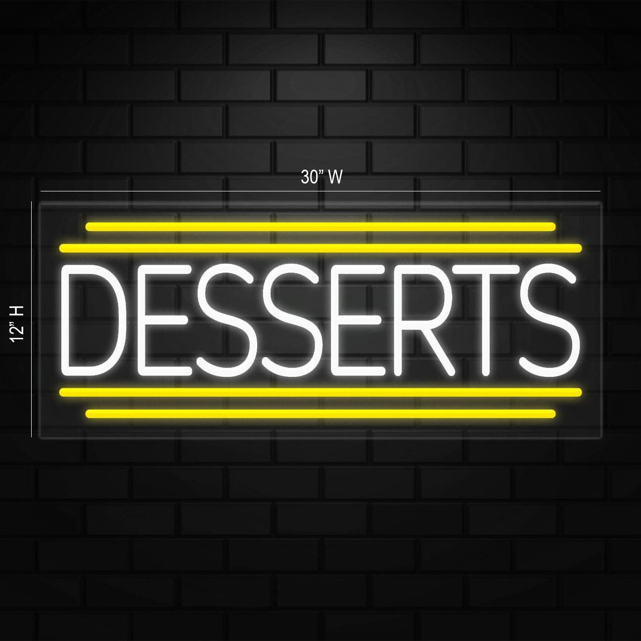 Desserts Neon Sign for Retail Displays | LED Flex Neon | 30&Prime;W x 12&Prime;H x 1&Prime;D