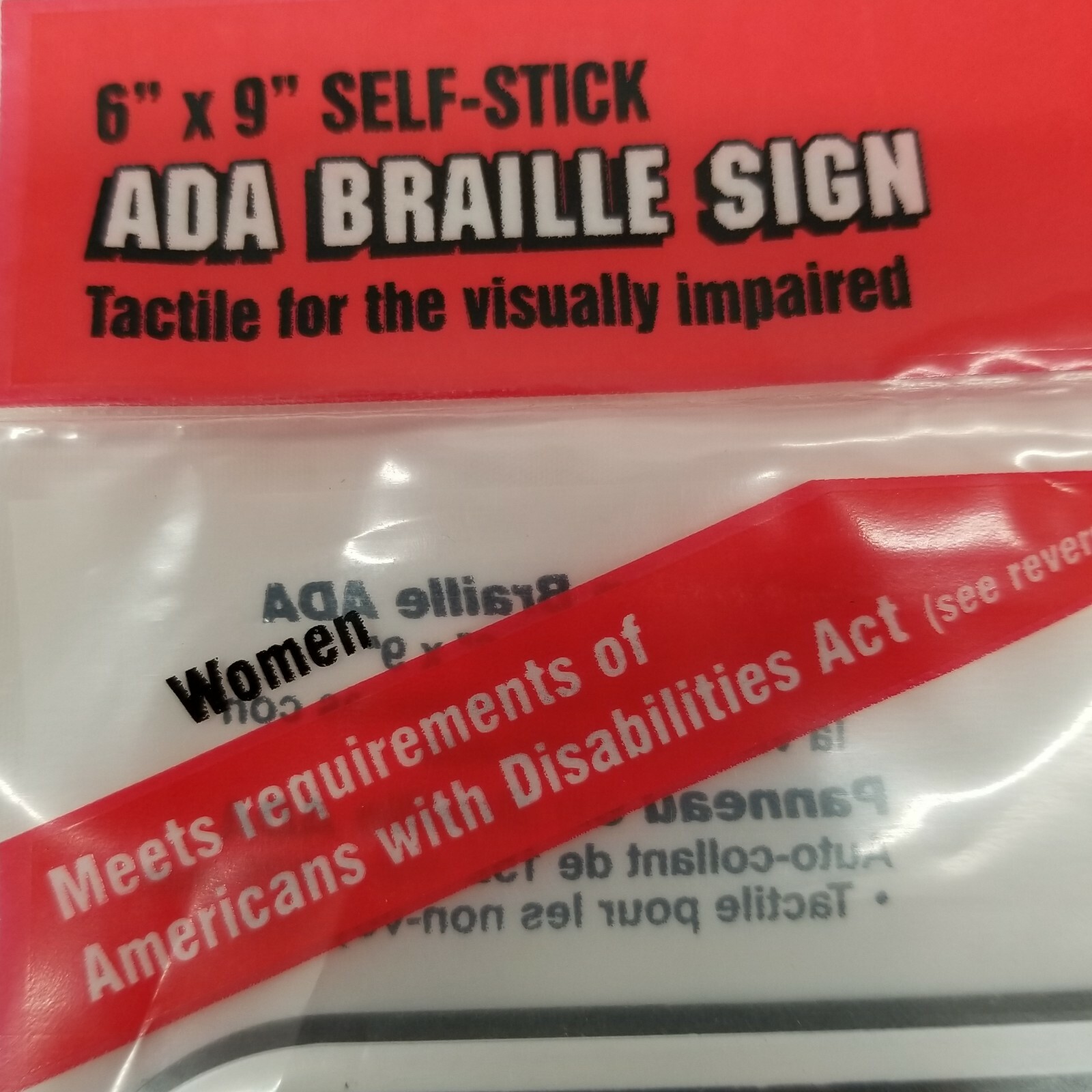 Women&rsquo;s Restroom – Bathroom Sign -6&Prime;x9&Prime;- Self-stick Braille- ADA Approved – NEW
