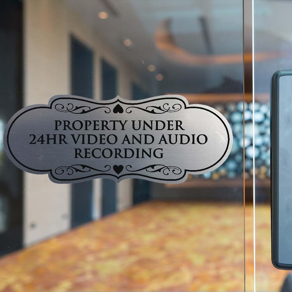 Designer Property Under 24hr Audio and Video Recording Sign – Easy Installati…