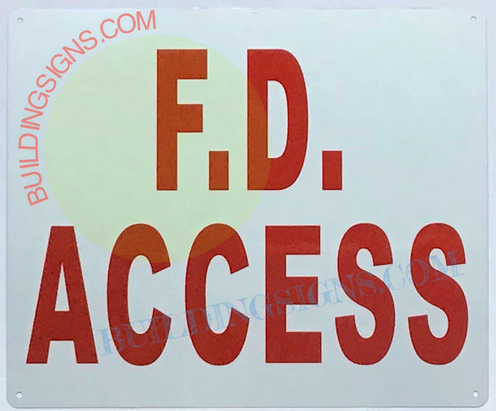 FD ACCESS SIGN (10×12, White, Aluminum)-REF24-1027