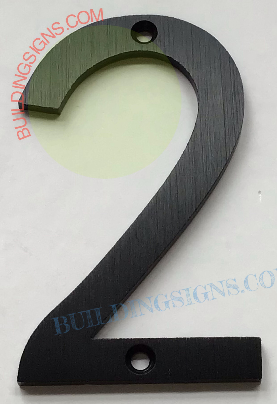 House number 2 sign (Black Aluminum, 8 inch)-Floating Mount House -REF24-1027