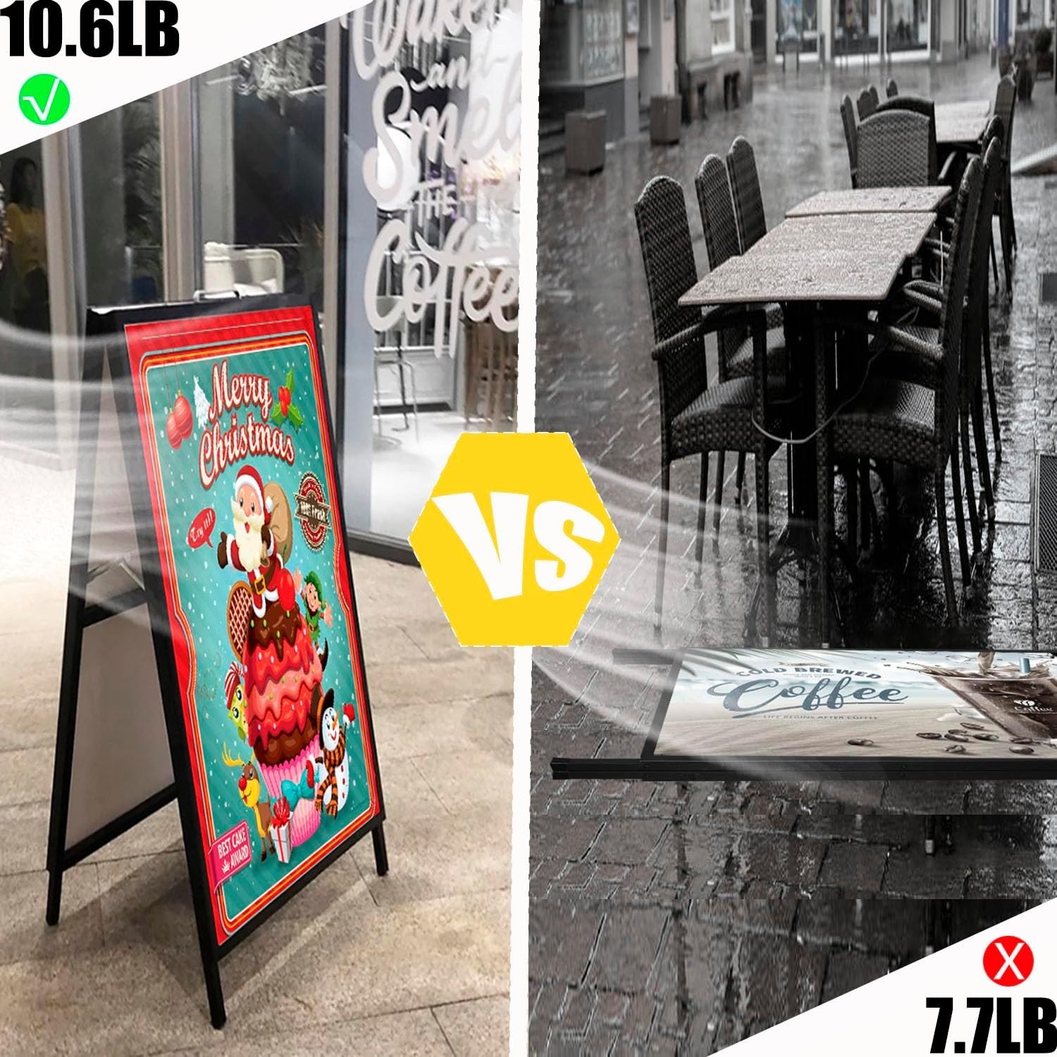 24 x 36 Inch A Frame Sign Double-Sided Folding Sandwich Board Heavy Duty