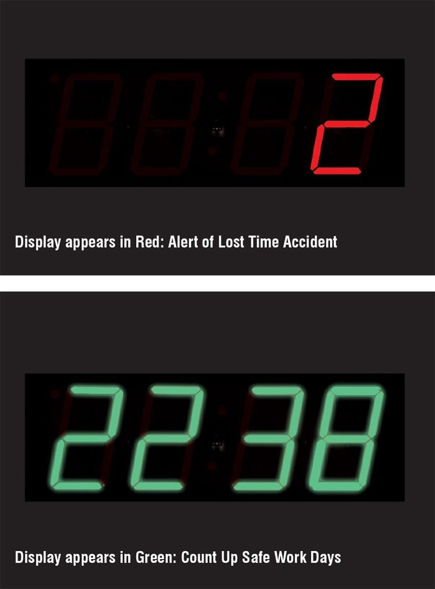 SCK115 Aluminum Digi-Day Electronic Scoreboard, « ON the JOB SAFETY BEGINS HERE –