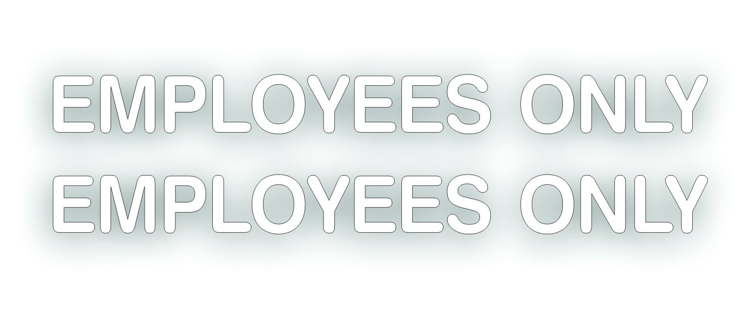 Office Shop Decal EMPLOYEES ONLY for business entrance glass door wall sign WT L