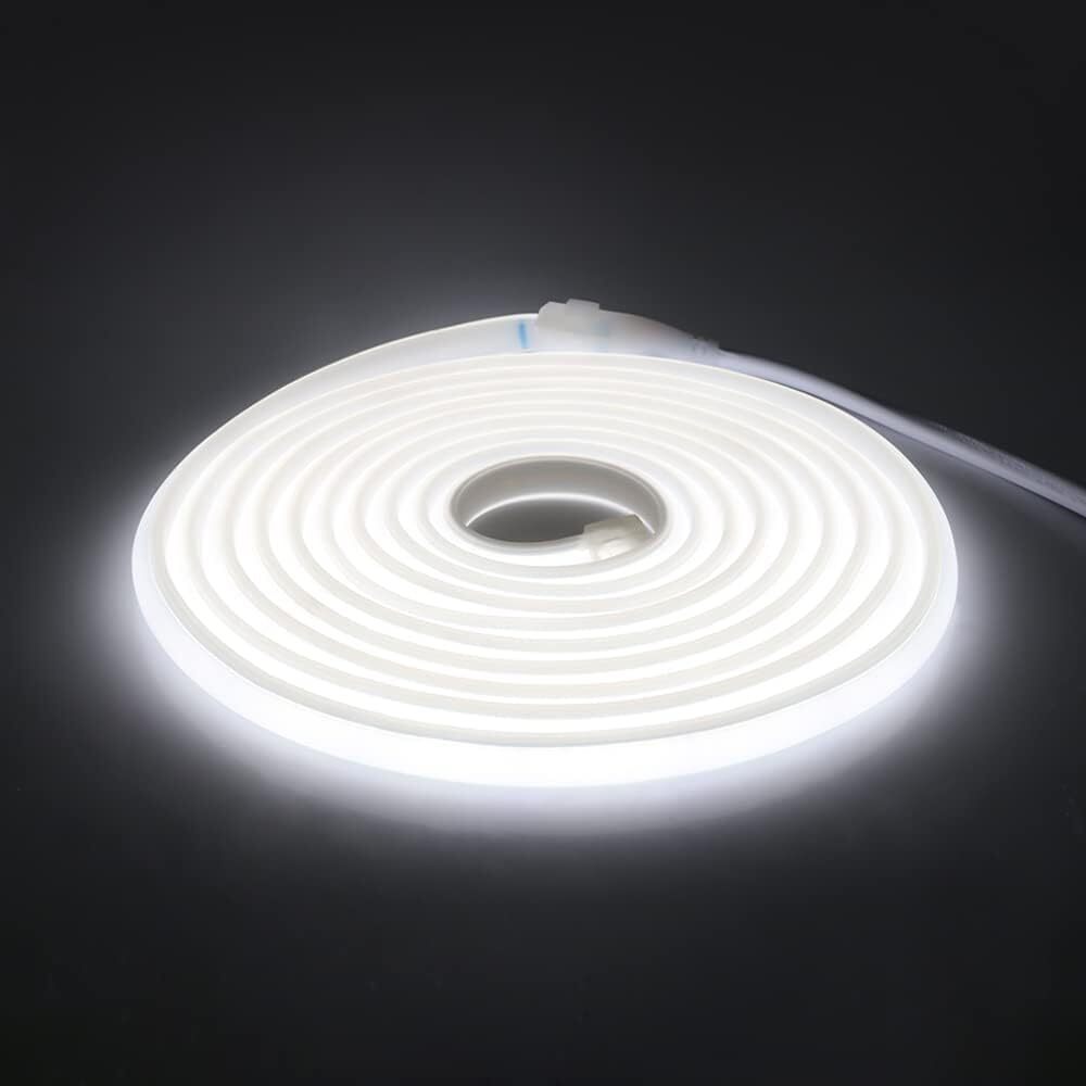 Cold White 50&prime; 480leds/m COB LED Strip Lights Waterproof IP68 110V Flexible Home