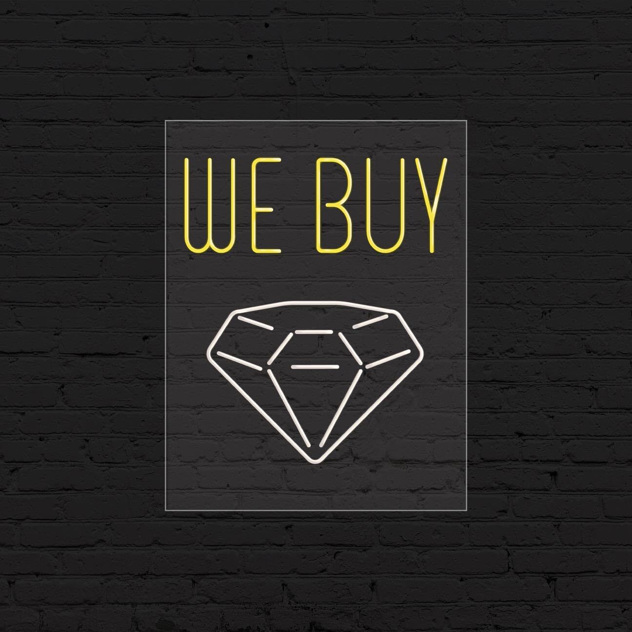 We Buy Diamond Sign for Business Displays | LED Flex Neon | 24&Prime;W x 31&Prime;H x 1&Prime;D