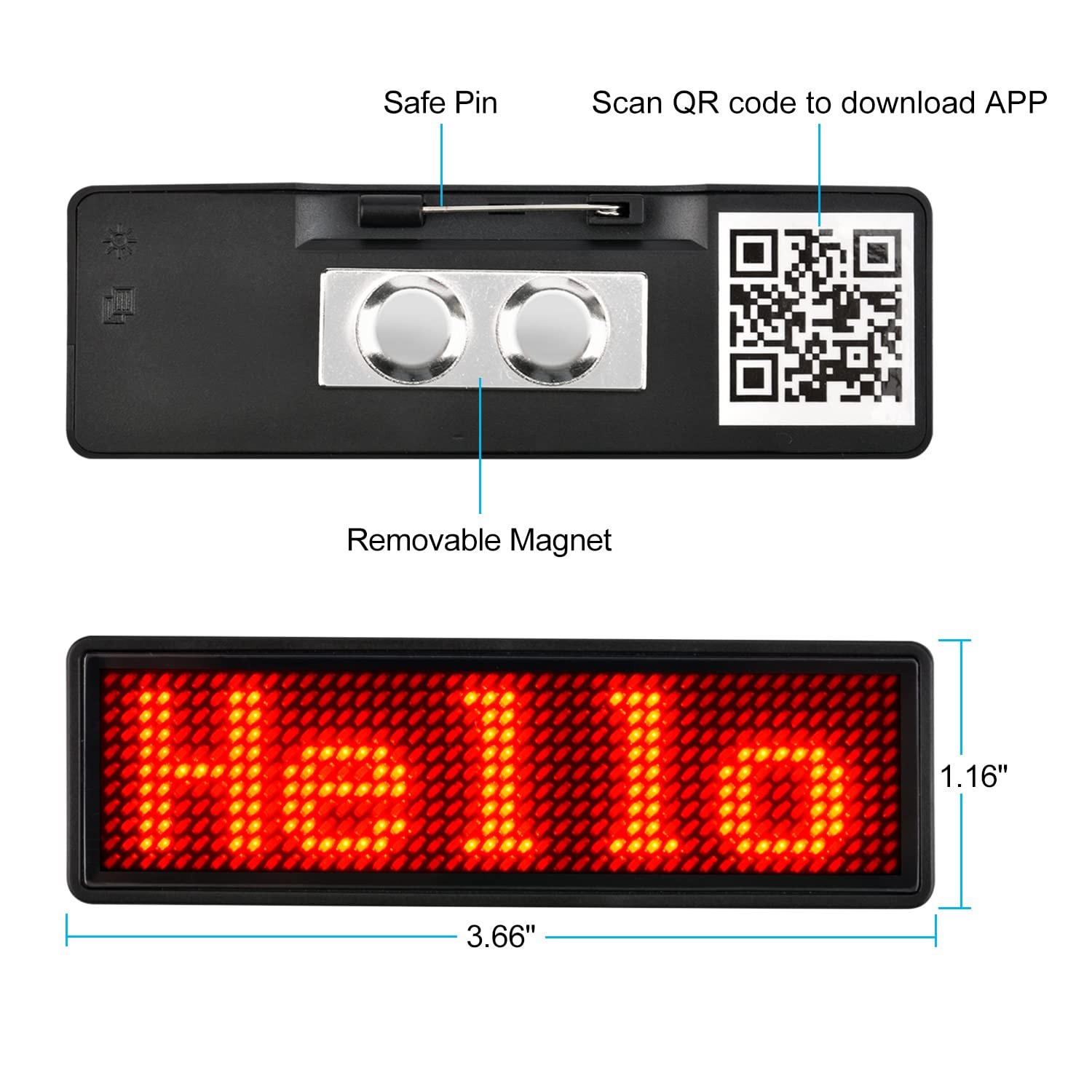 LED Name Tag, Rechargeable Wireless Bluetooth LED Name Badge Reuseable Price …