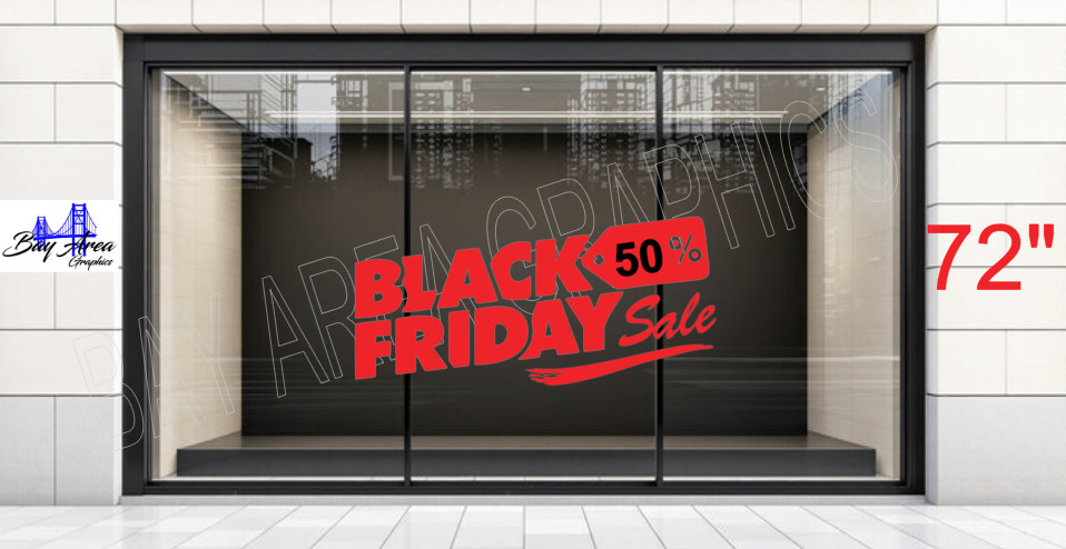 Large Black Friday % Sale Vinyl Sign – Shop Window Waterproof Promo ORACAL*