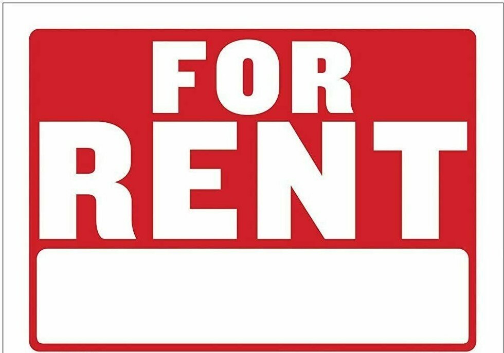 2 For Rent Sign Door, Car, House, Boat Red & White, (12&Prime; x 8&Prime;)