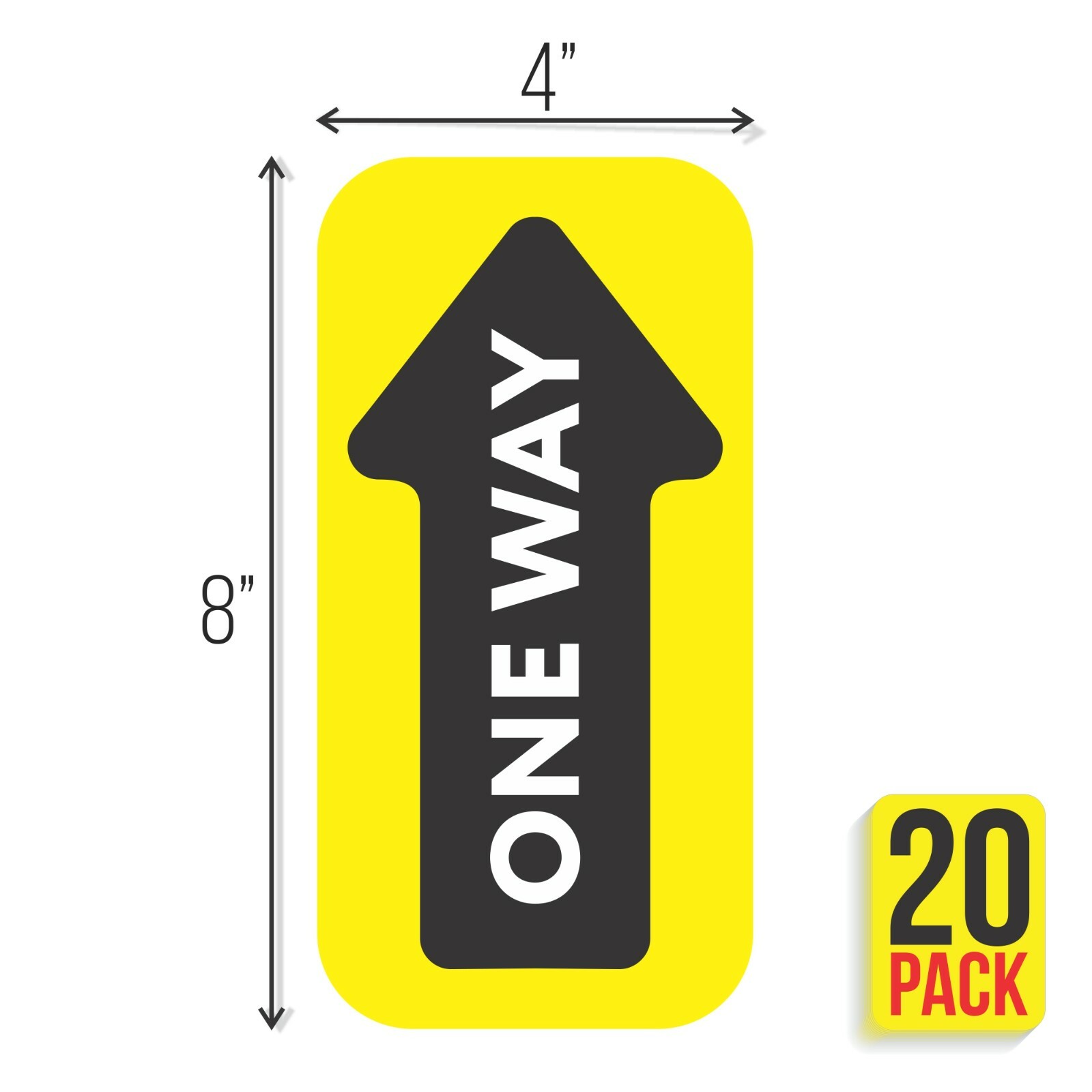 One Way Arrow Floor Decal Hard Floor 20 Pack Anti Slip Wayfinding Vinyl Stickers