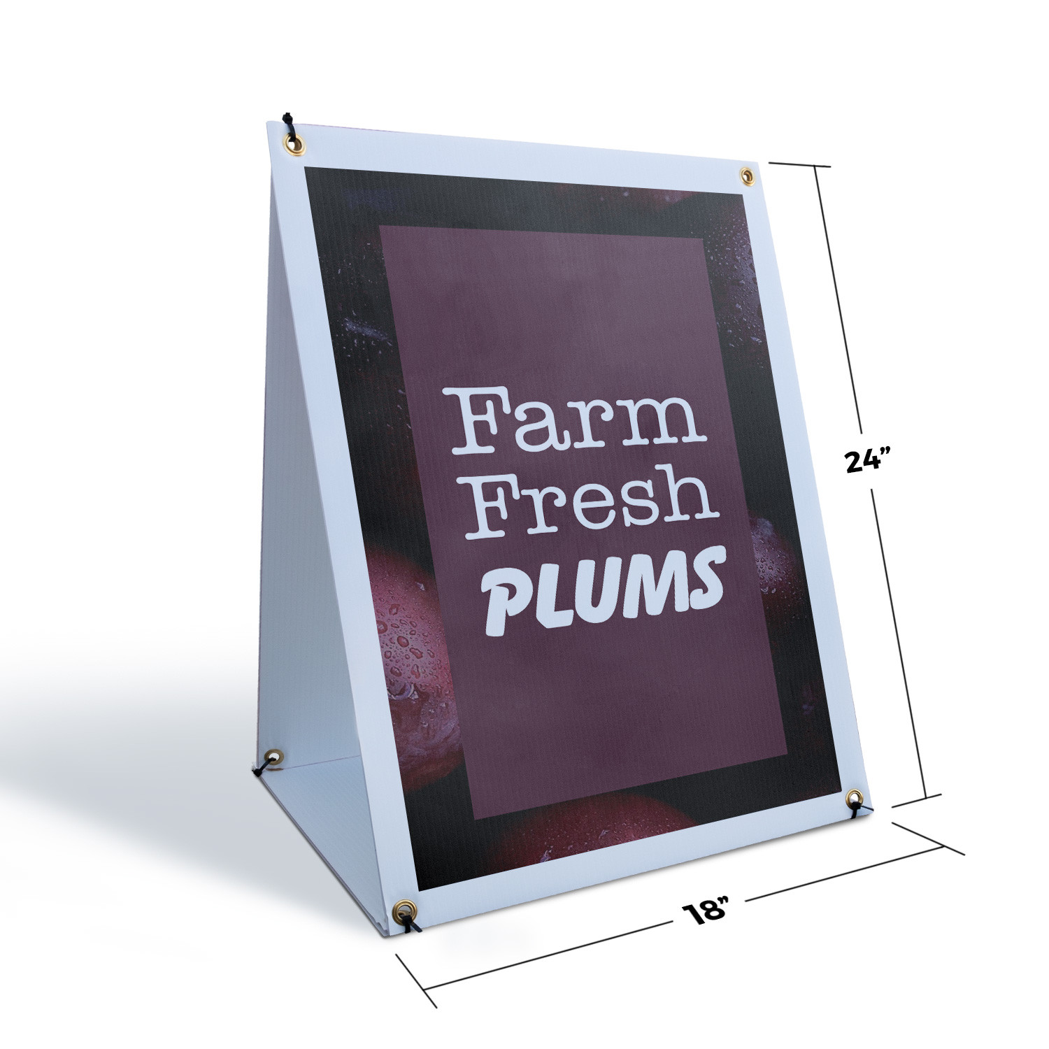 Farm Fresh Plums A-Frame Sidewalk Sign Juicy Fruits Farmers Market Specials