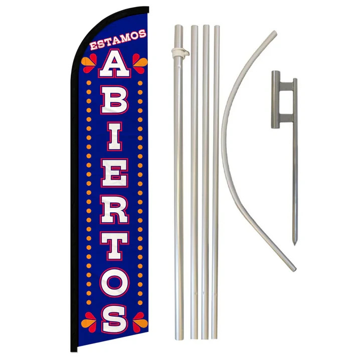 Estamos Abiertos Full Curve Windless Swooper Flag Pole Kit We&rsquo;re Open