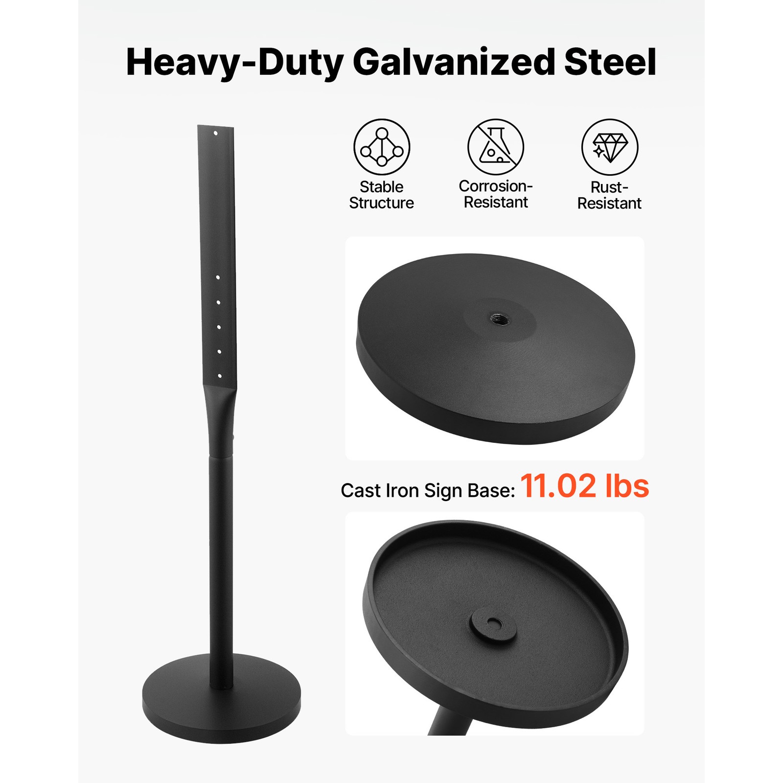 Uimoso Portable Metal Sign Stands 2-Pack, 4 ft Tall for Outdoor Parking