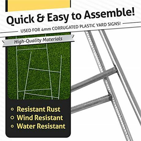 Heart Felt Love Yard Sign Stakes, Wire Stake w/ Metal H Frame (10&Prime;x20&Prime;) NO SIGNS