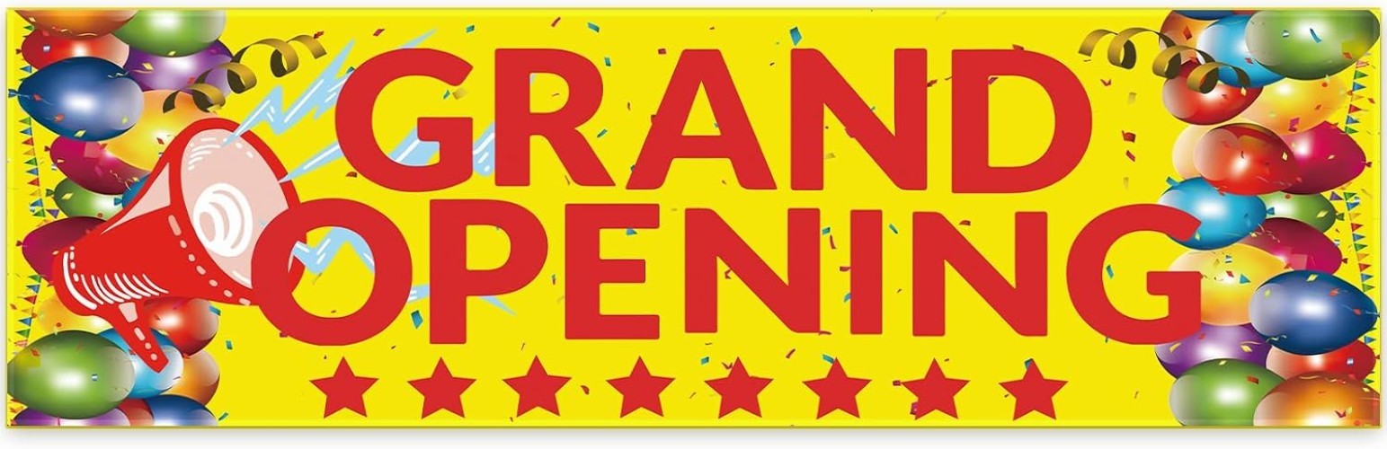 Grand Opening Banner 3×10 ft Waterproof Oxford Cloth Sign with Rope for Store…