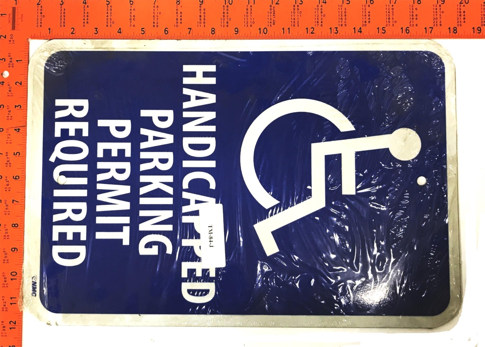MFC Reflective « Handicapped Parking Permit Required » Parking Sign TM-84-J NOS