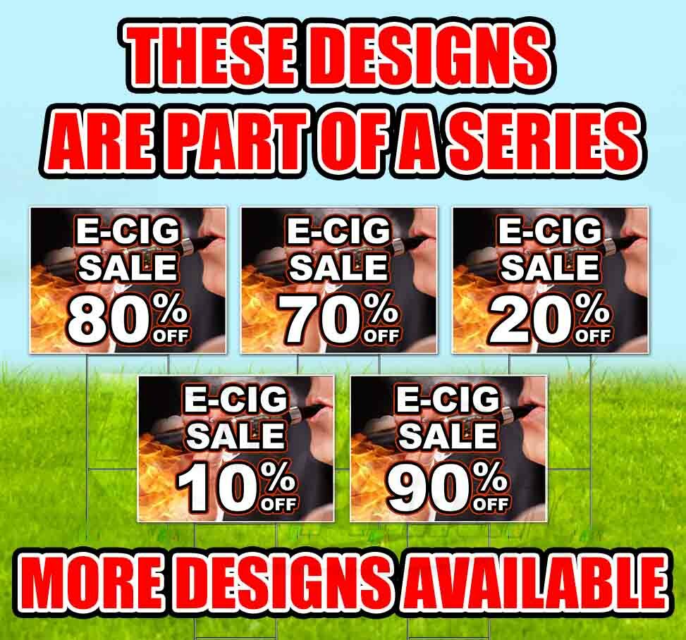 E-CIG SALE 20% OFF 18×24 Yard Sign WITH STAKE Corrugated Bandit USA VAPE DEALS