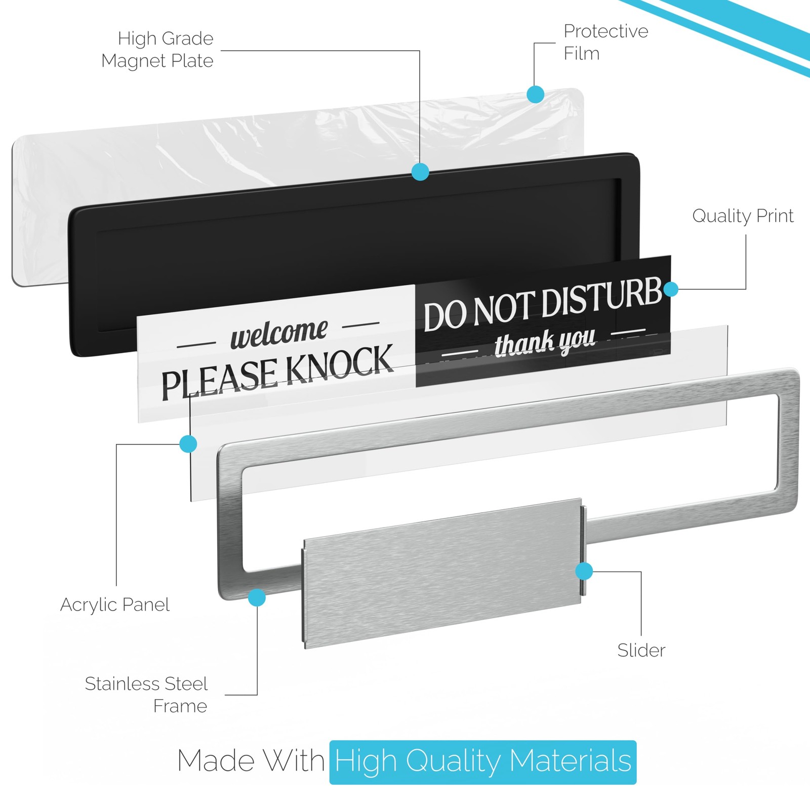 Stainless Steel Do Not Disturb Sign, Premium Please Knock Welcome Signs, Do N…