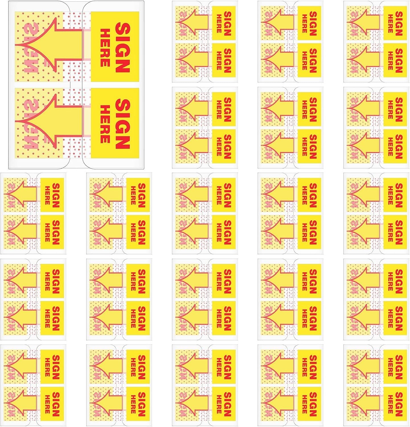 25 Pack/ 1250 Pcs Sign Here Tabs 1 Inch Sign Here Stickers Date Post Tabs Flags