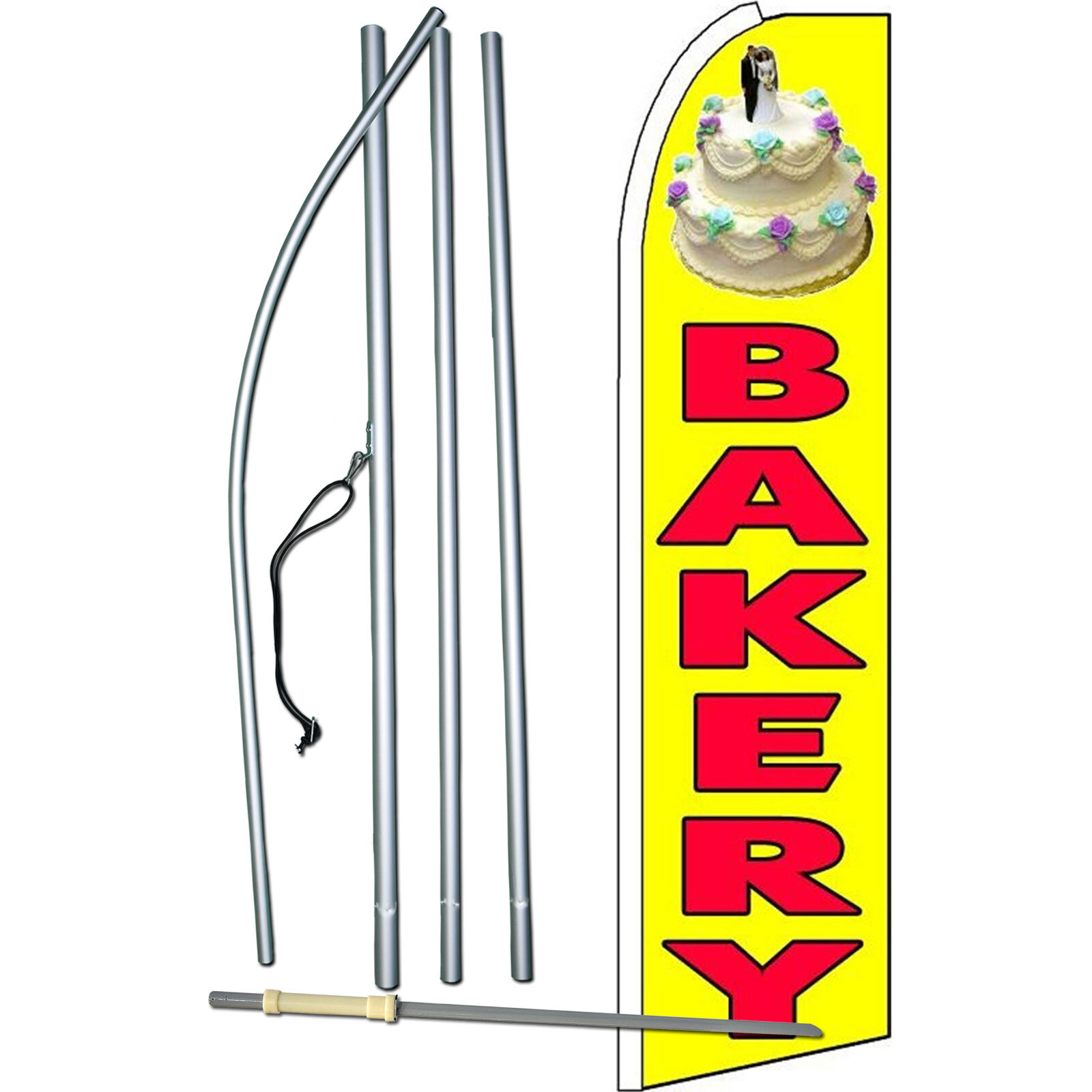 Bakery Flag with Flag Pole and Spike