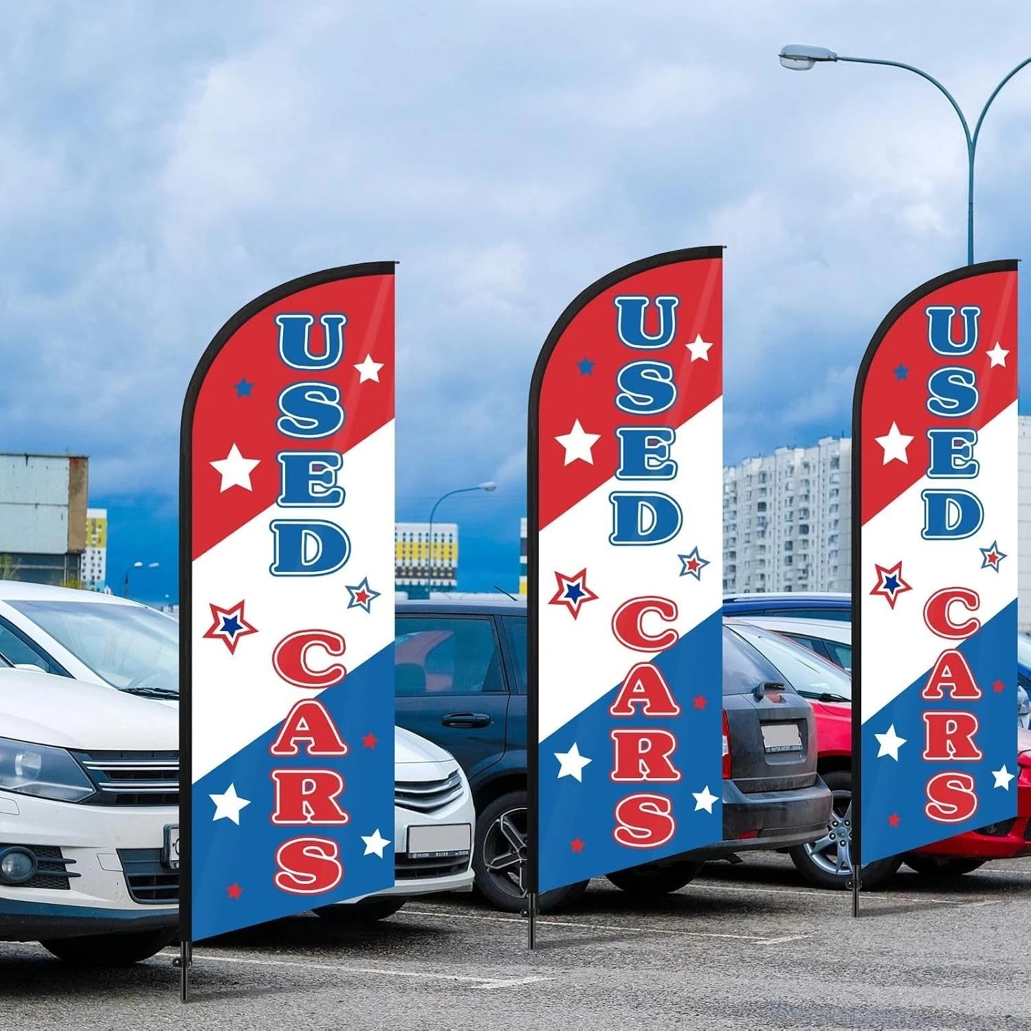 Promote Your Business with 7ft Used Cars Feather Flag – Complete Setup Included